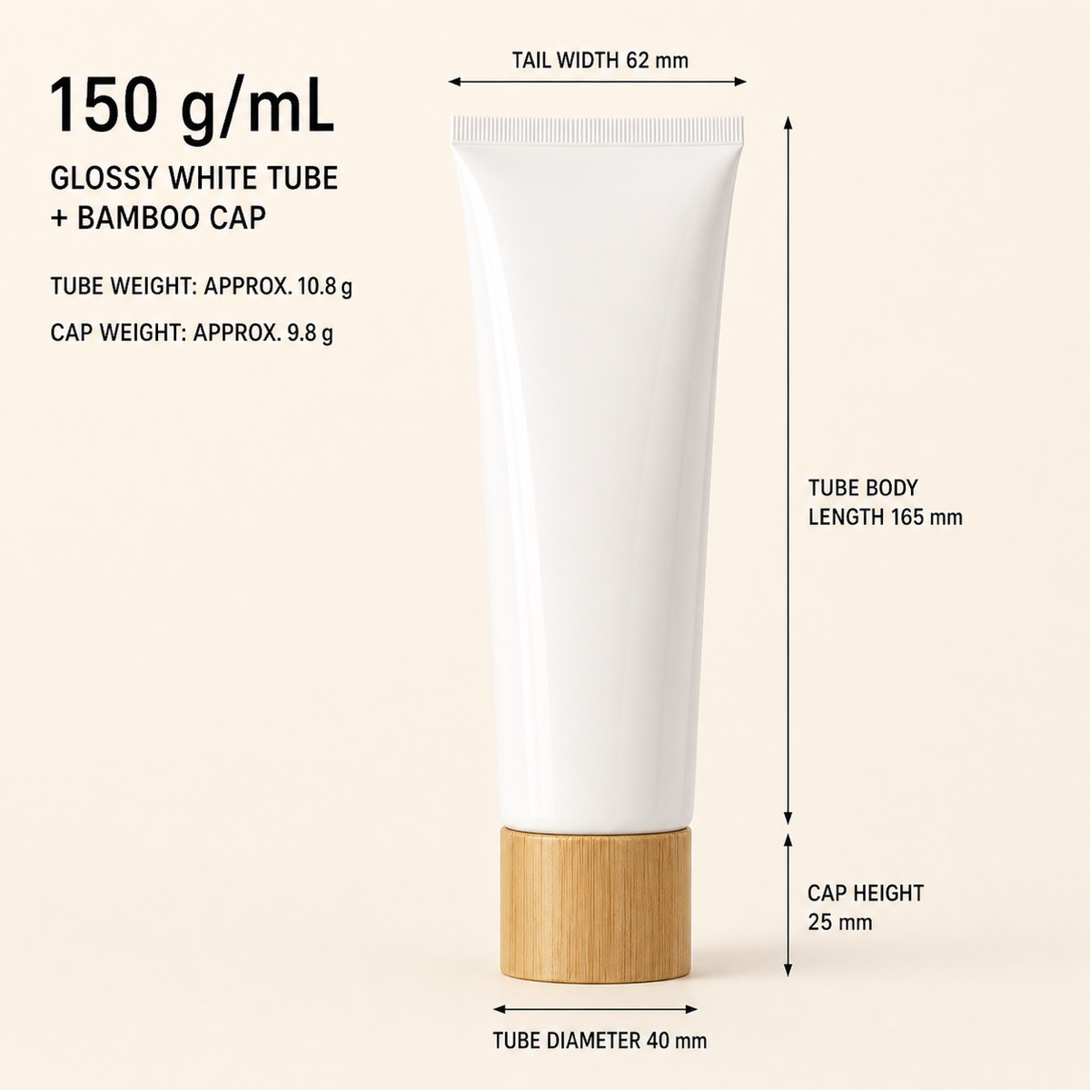 150g-white-pe-cosmetic-tube-with-bamboo-look-cap-dimensions