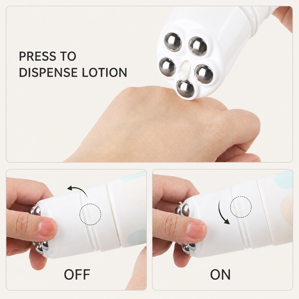 five-ball-massage-tube-press-dispense-and-on-off-usage-guide