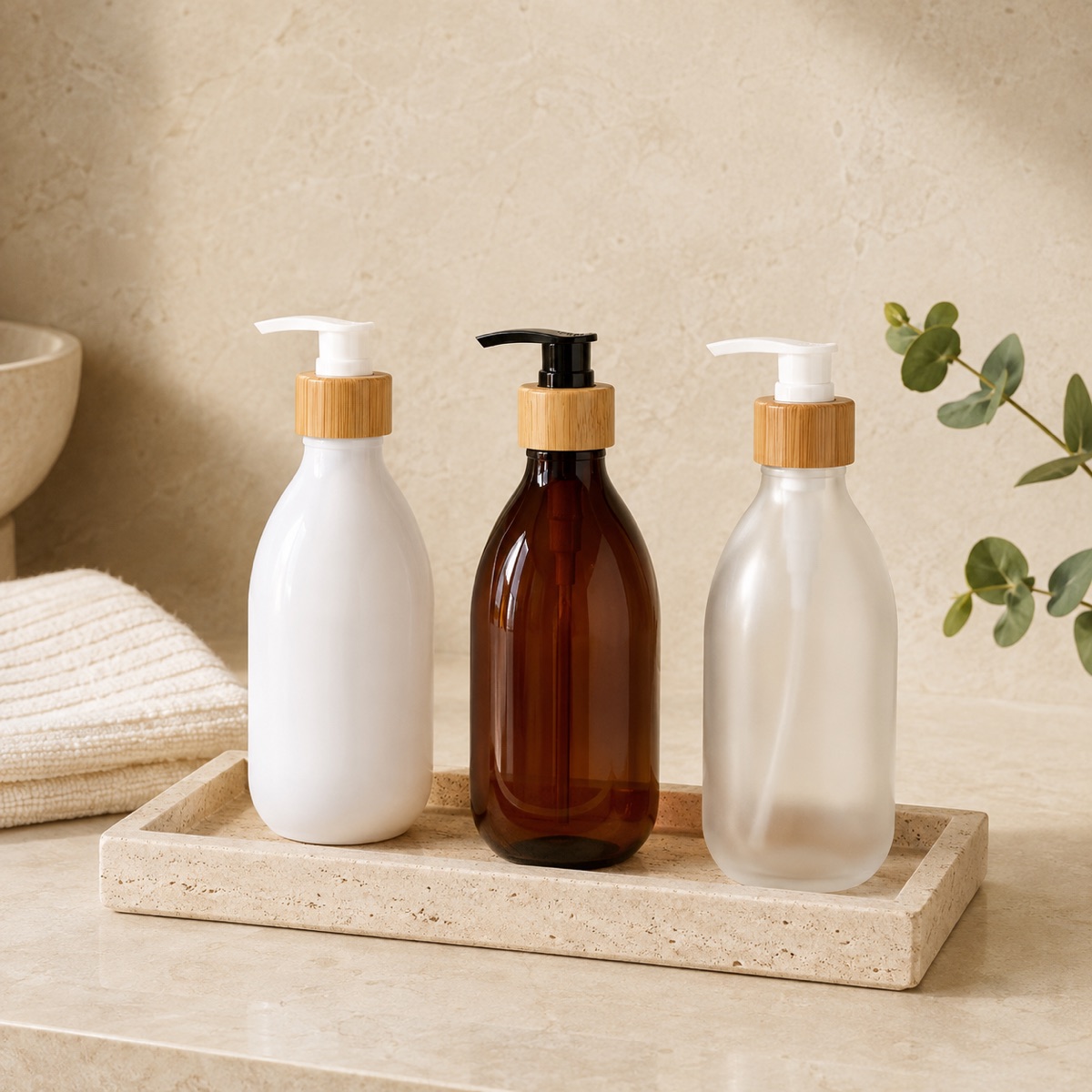 300ml-400ml-500ml-pet-lotion-pump-bottle-with-bamboo-collar-styled-for-hand-wash-shampoo-and-body-care