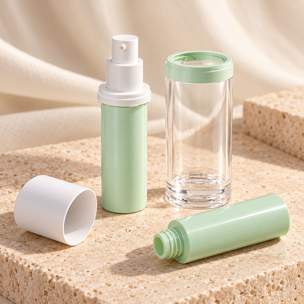 15ml-30ml-mint-refillable-airless-cosmetic-bottle-showing-the-pump-dispensing-detail