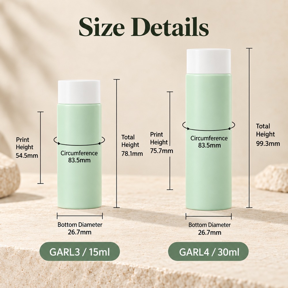 15ml-30ml-mint-refillable-airless-cosmetic-bottle-showing-garl3-15ml-and-garl4-30ml-dimensions
