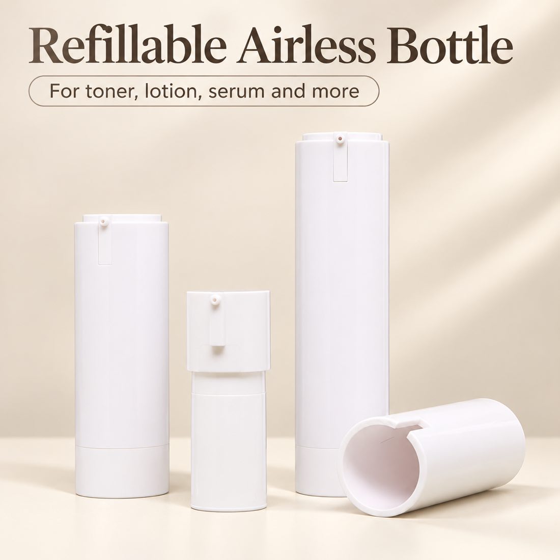 15ml-30ml-50ml-white-refillable-airless-cosmetic-bottle-showing-refillable-airless-lineup