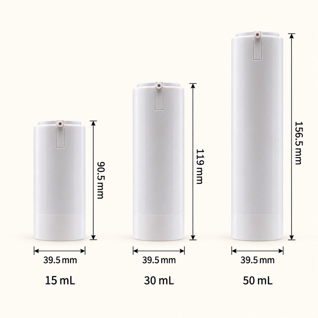 15ml-30ml-50ml-white-refillable-airless-cosmetic-bottle-showing-the-size-chart