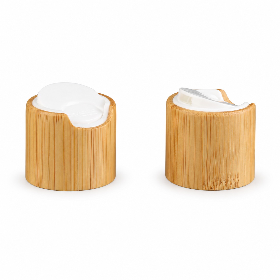 20mm-24mm-28mm-bamboo-finish-flip-top-cap-showing-rounded-tab-and-nozzle-cap-options