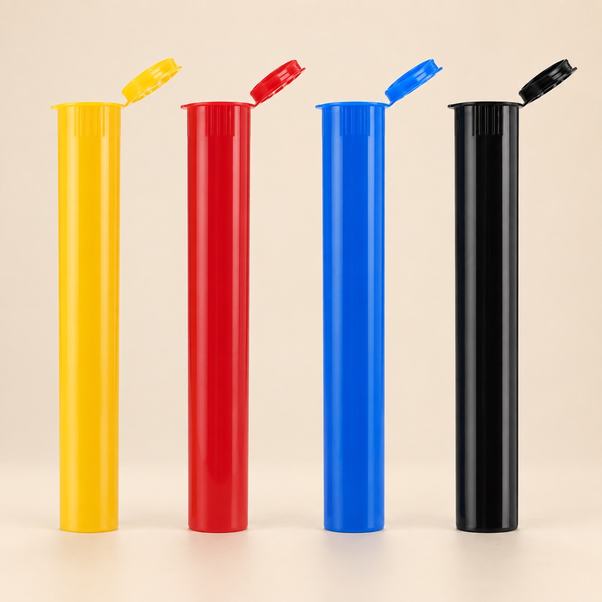 98mm-116mm-pp-pop-top-child-resistant-packaging-tube-showing-color-options-lineup