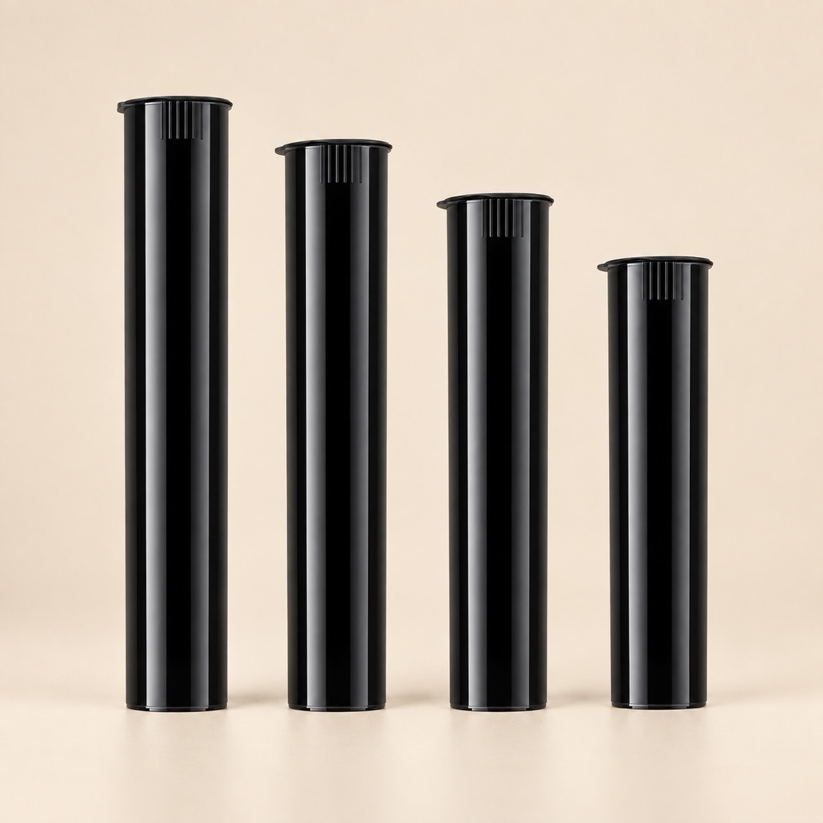 98mm-116mm-pp-pop-top-child-resistant-packaging-tube-showing-black-tube-size-lineup