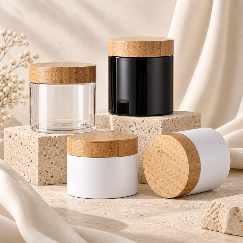 100g-250g-pet-wide-mouth-cosmetic-jar-with-bamboo-lid-displayed-as-a-product-hero-image