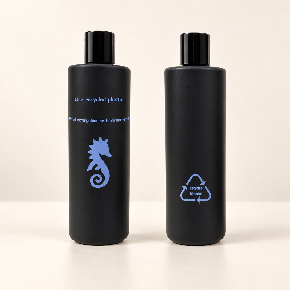 120ml-250ml-black-matte-pcr-flat-shoulder-bottle-showing-recycled-plastic-print